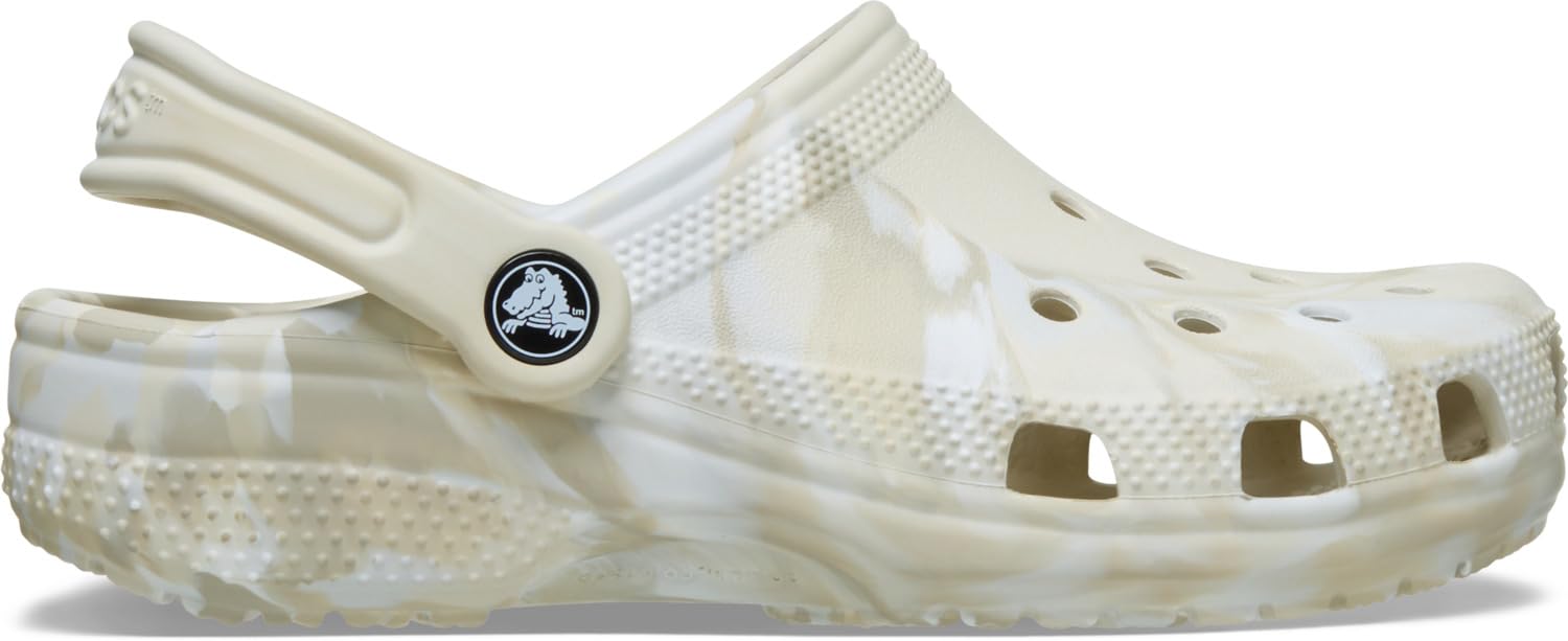 Crocs Classic Marbled Kids Clog, White, Size 11 Summit White/Multi - Image 1