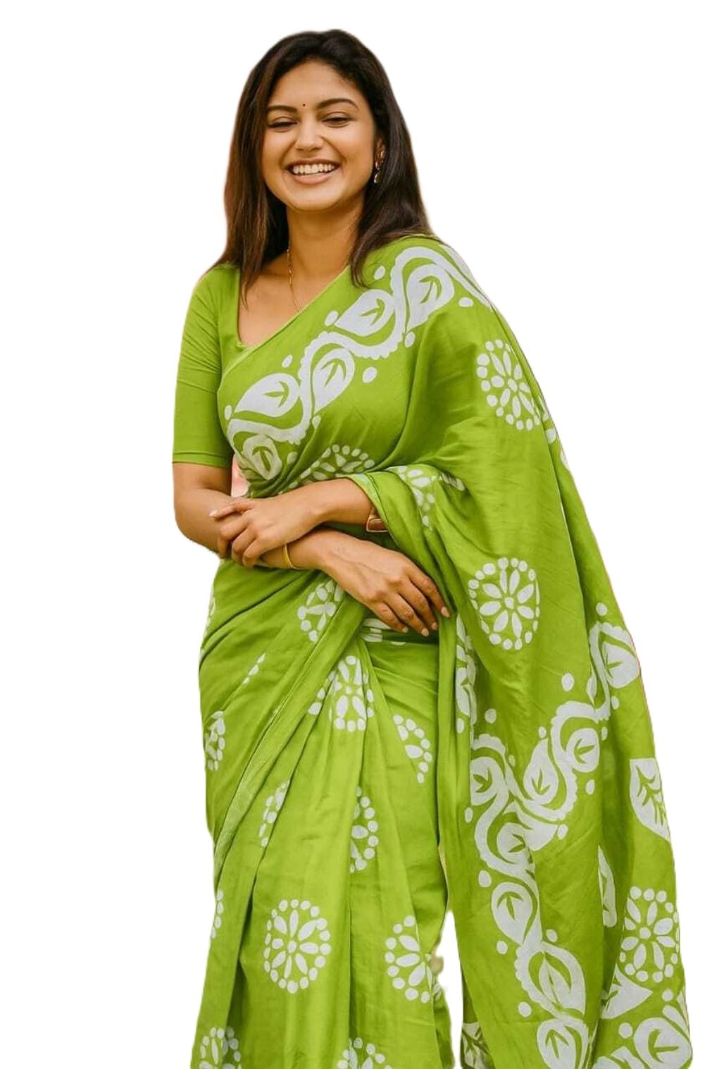 Women's Cotton Saree with Blouse Piece | Green Printed Cotton Saree with Blouse Piece | Soft Lightweight Office Wear, Daily Wear, Ethnic & Traditional Saree |-picture-42
