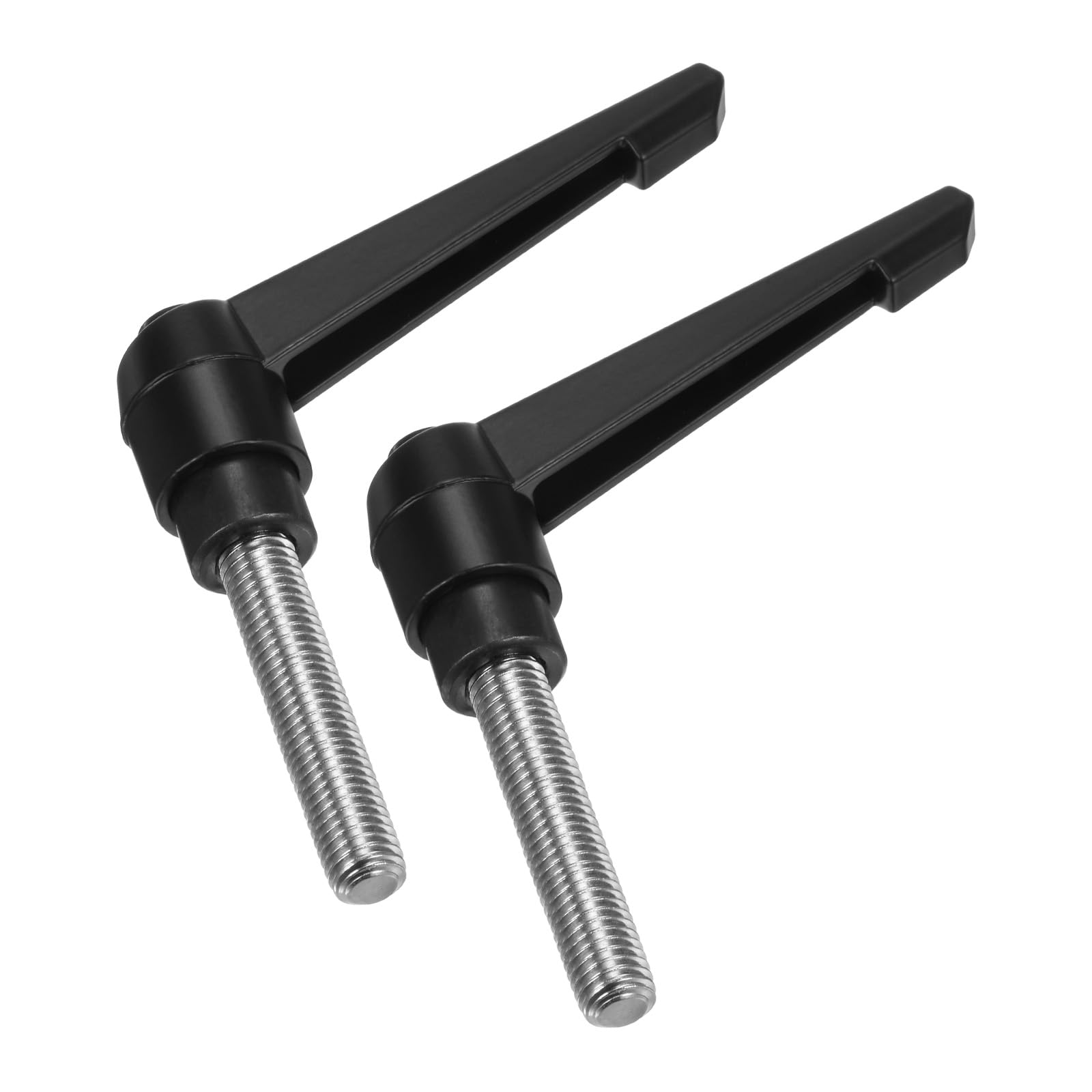 QUARKZMAN 2Pcs Manijas de Palanca de Sujeción, M12 x 50mm Perno Roscado Macho de Acero Inoxidable 304, Manijas Ajustables de Liberación Rápida, Negro