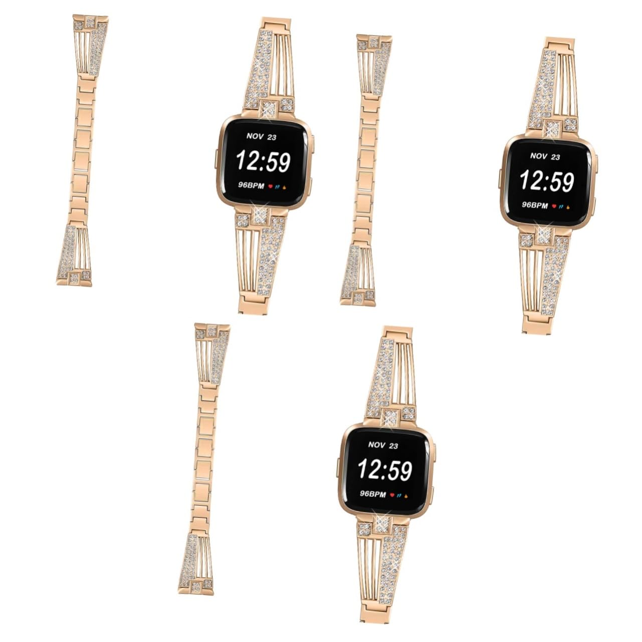 UKCOCO 3 Pcs Femmes Montres Strass Bracelets Cristaux Bracelet s De Montre Bandes s Pour Femmes Remplaçable En Acier Inoxydable De Montre