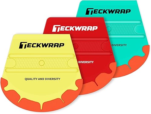 Vista 57 de Teckwrap - Escobilla de goma, fieltro y plástico de 4 pulgadas para calcomanías de vinilo para automóviles, herramienta de aplicación 1pcs Azul