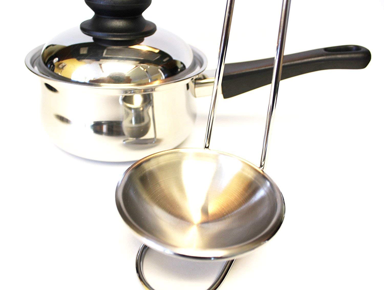 Conziv Spoon Rest Holder Stainless Steel Vertical Saving Soup Ladles Holders or Hotpot Restaurant Buffet Fast Food Restaurant Kitchen Décor Tool 3