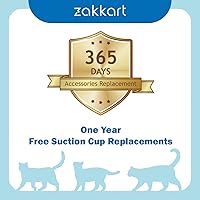 Vista 7 de Zakkart Hamaca plegable para gatos para ventana, sin cable, cama integrada lavable a máquina, marco de metal resistente, percha de ventana