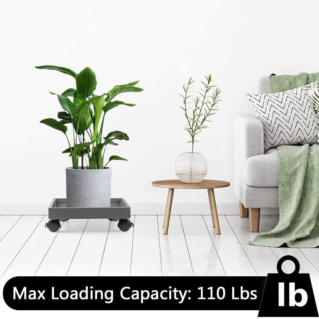 Genérico Carretilla para Plantas Resistente con Ruedas bloqueables: Jardinera Cuadrada de 38 cm para Mover fácilmente Plantas en macetas, maceteros y Soportes para jardín al Aire Libre.