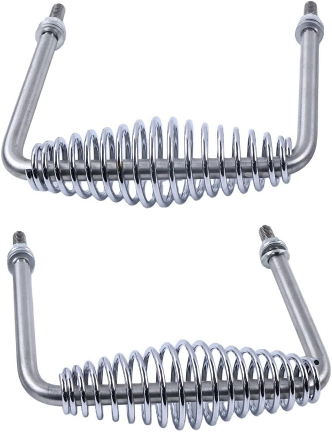 2X 6 inch Stainless Spring Handle 5" Wide Overall with 1/2" Steel Rod Compatible with Most BBQ Pits Trailers Grills Custom Metal Projects Smokers Wood Stoves and Cabinets