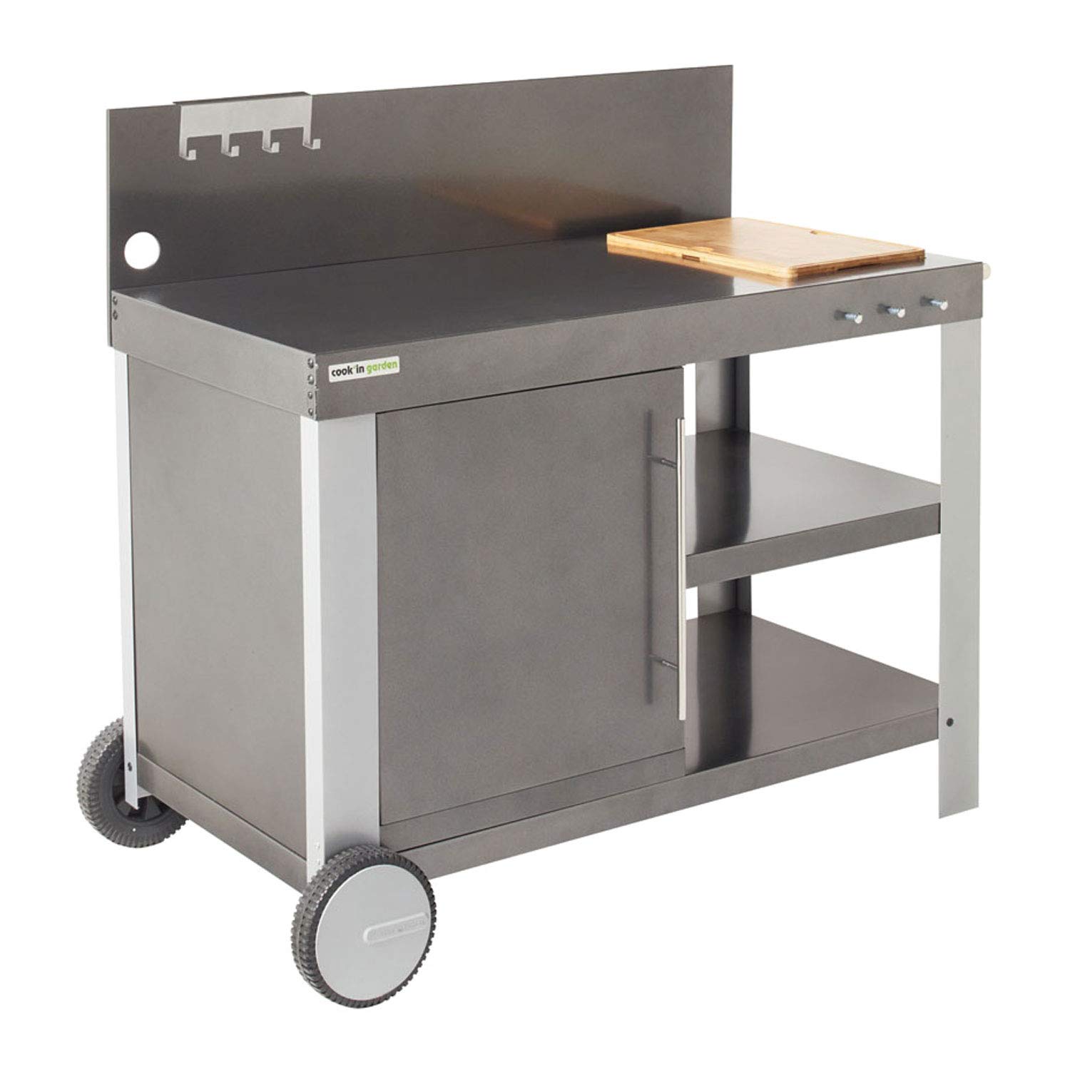 Cook'in Garden Happy Garden Carrito de Acero Nova XL para Plancha. Carrito Exterior con Ruedas para Plancha y Barbacoa.