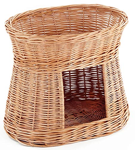 Tigana - Katzenturm mit Schlafplatz und Höhle aus Weide Natur oval (1F ohne Kissen) Tigana - Katzenturm mit Schlafplatz und Höhle aus Weide Natur oval (1F ohne Kissen)