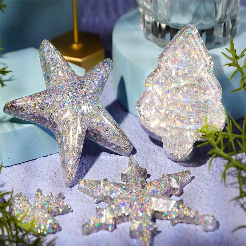 Miniatura 8 de Purpurina holográfica, purpurina negra holográfica, mezcla de purpurina gruesa, mezcla gruesa holográfica de poliéster para resina, bricolaje,