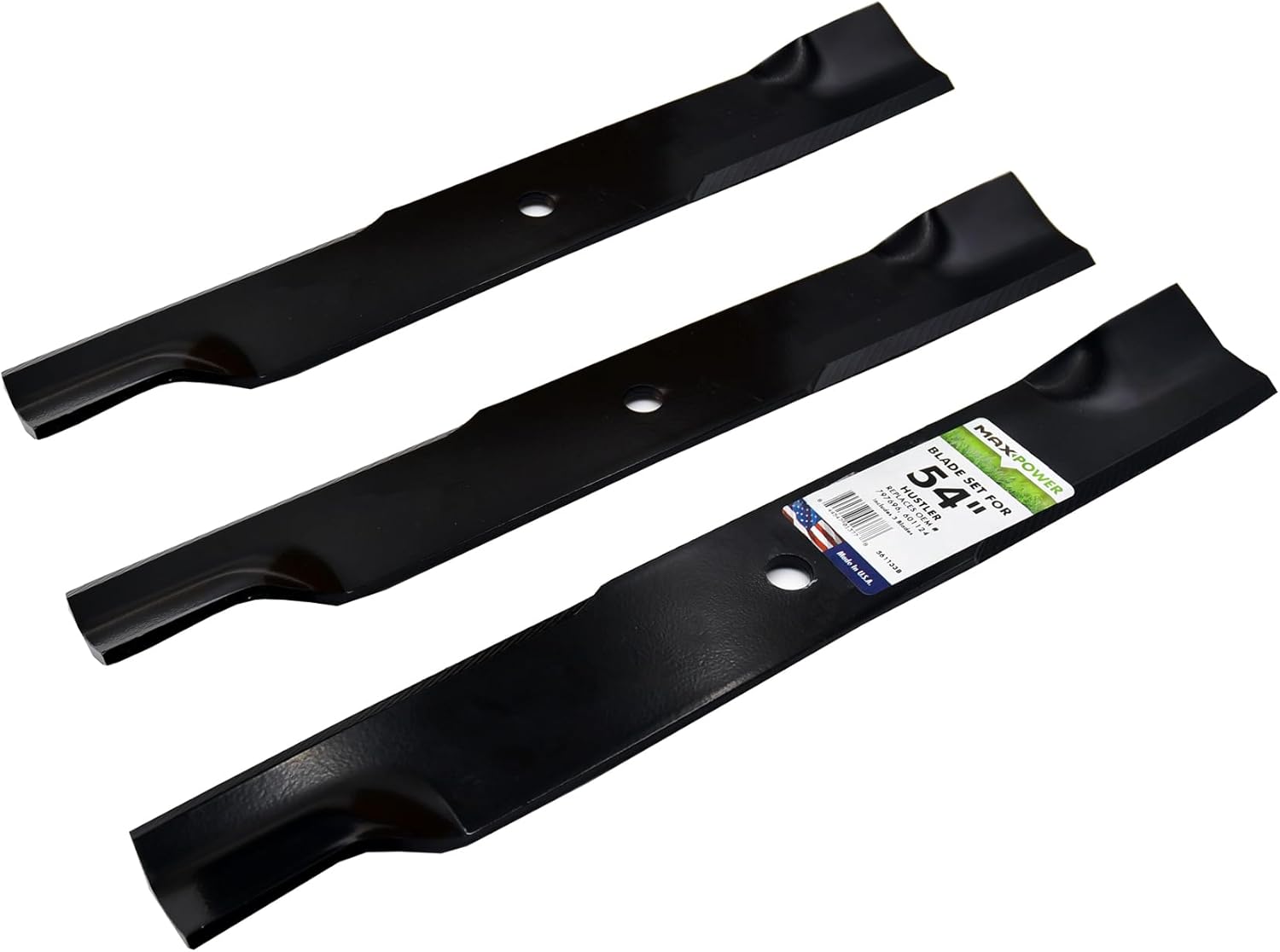 Maxpower 561133B 3 Set for 54 in. Cut Hustler Mowers Replaces OEM #'s 601124, 797696, Spartan 438-0001-00