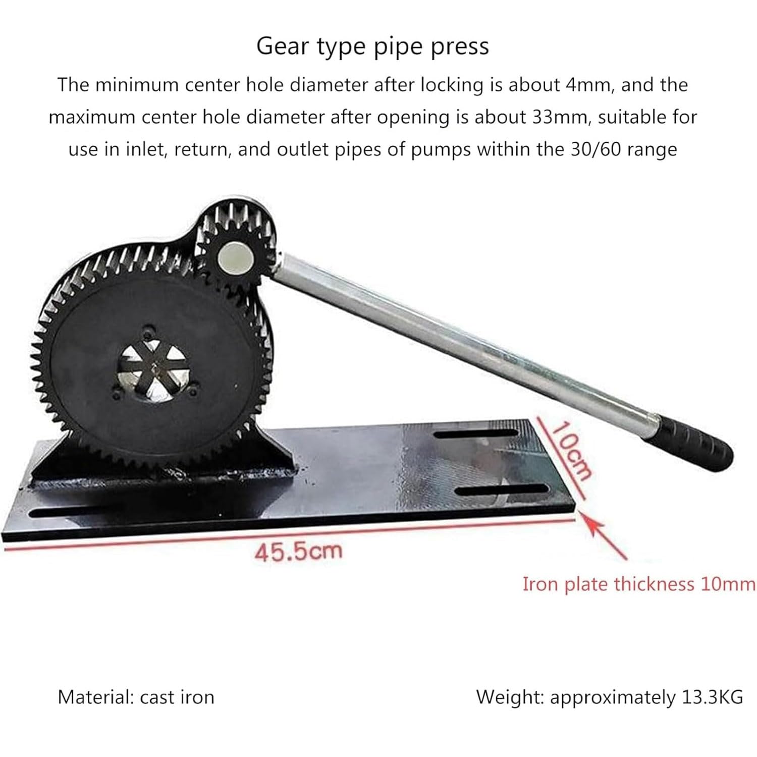 Crimpadora manual de manguera, máquina prensadora de engranajes mecánicos de 6 a 32 mm para tuberías de entrada, retorno y salida, herramienta de alta eficiencia para fontanería y bombas