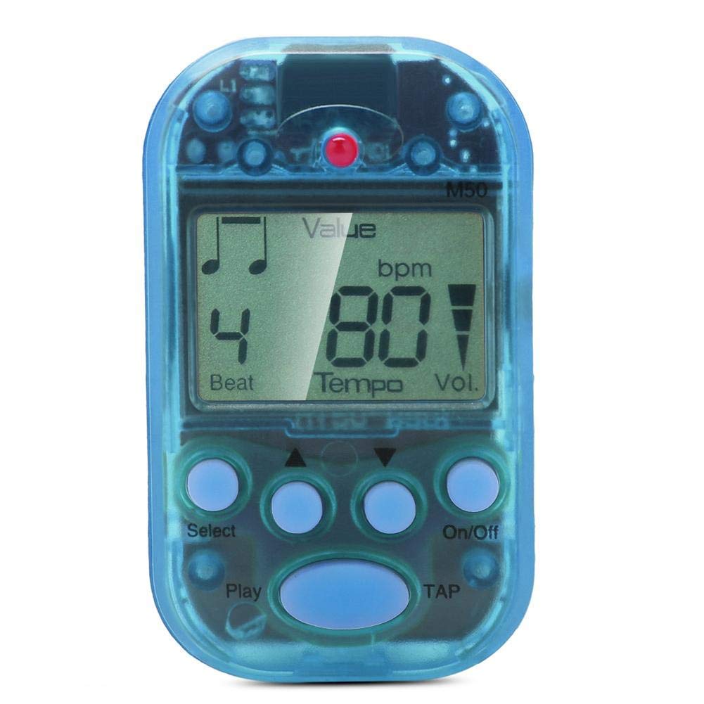 Digital Metronome, M50 Meideal Blue Mini Metronome Multi-functional LCD Digital Beat Tempo (Blue) Regulator Musical Instrument Accessories