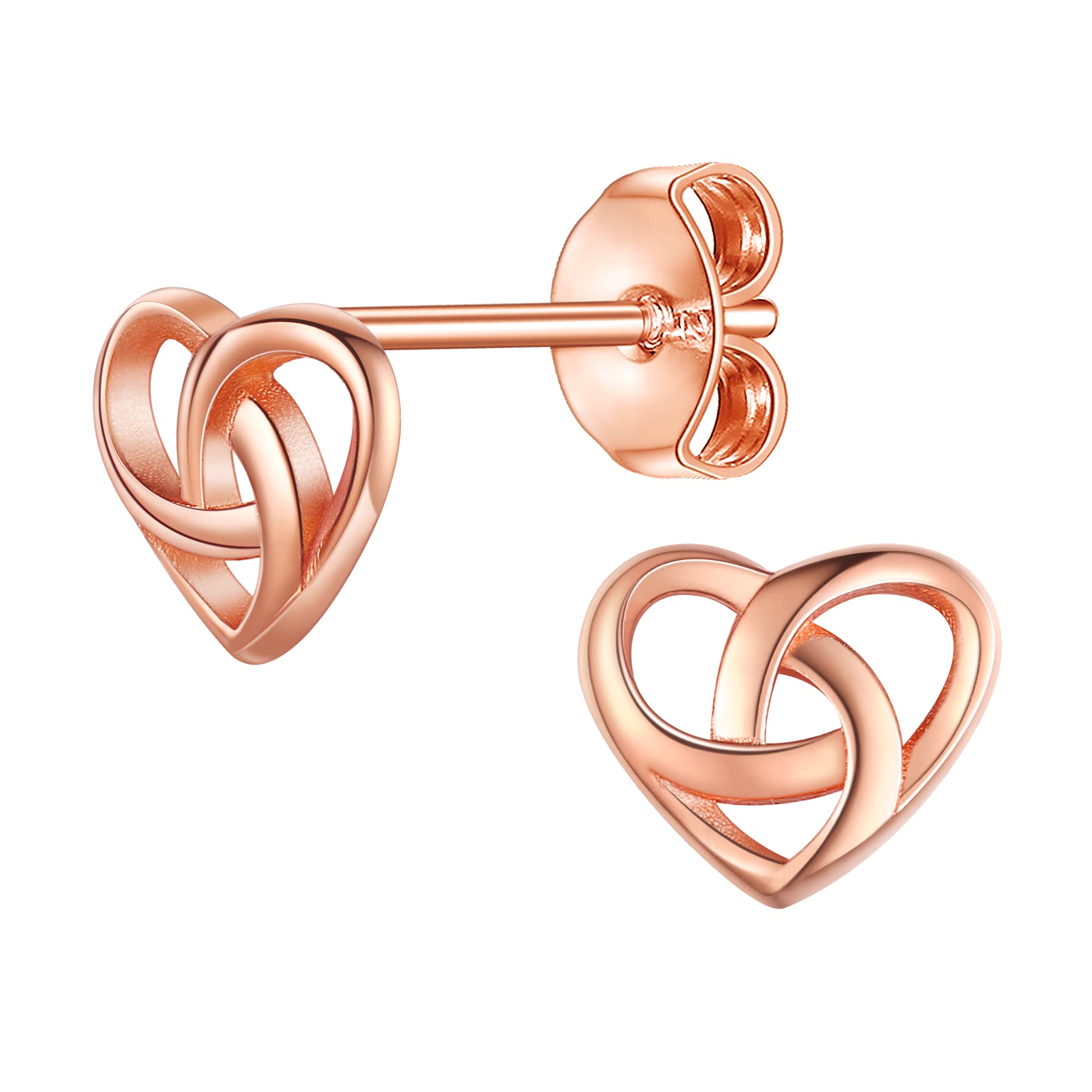 PROSILVERPendientes Nudos Celta Piercing Oreja Plata 925 para Mujer, Diseño Estrella Triángulo Cruz Gota de Agua Corazón (Con Caja de Regalo)
