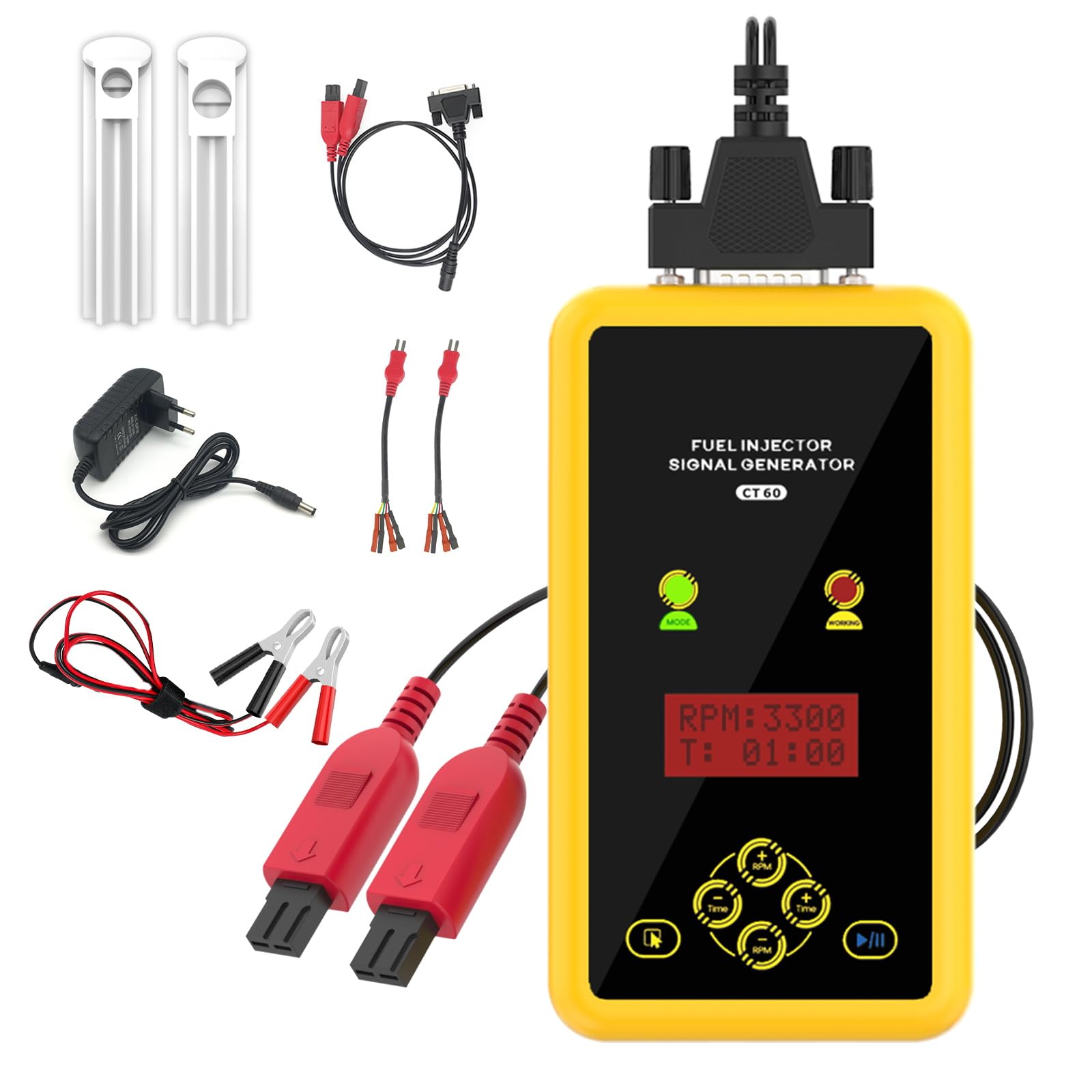 Tester e pulitore dell'iniettore del Carburante CT60, 12 V e 70 V, pulitore del Sistema di iniezione del Carburante GDI, Larghezza di impulso Regolabile, velocità e Tempo, Due iniettori