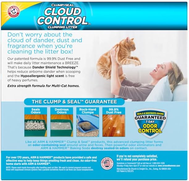ARM & HAMMER CLUMP & SEAL MULTIPLE CAT CLUMPNG LIGHT SCENT ODOR CONTROL BOX 19 LB - 0033200001841