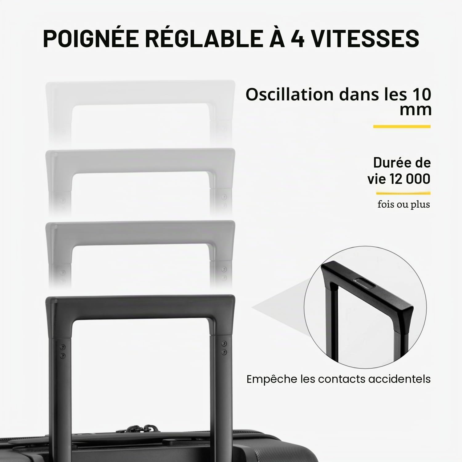 LEVEL8 Valise Cabine Élégant Micro Diamant Structuré Design Bagages Cabine Trolley Rigide Valise de Voyage avec 4 roulettes Doubles Pivotantes et Serrure TSA, 55x37x23CM, 40L, Gris Foncé