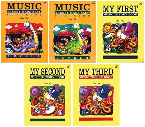 Theory Of Music Made Easy TextBook Series 5-Book Set - Music Theory Made Easy for Kids, Level 1; Music Theory Made Easy for Kids, Level 2; My First Music Theory Book; My Second Music Theory Book; My Third Music Theory Book