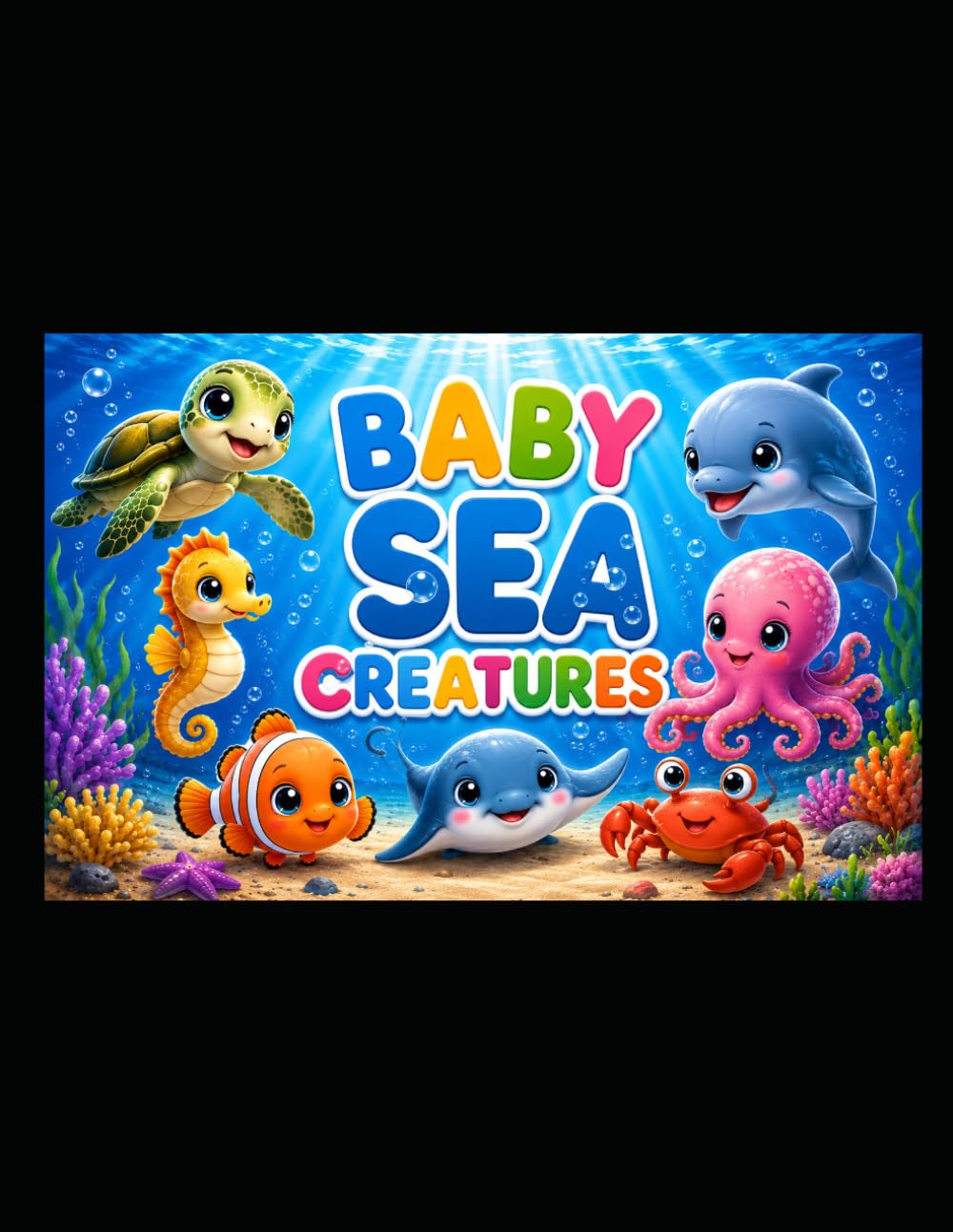 Ocean Babies: A Bold and Easy Coloring Book for Toddlers: Cute and Simple Under the Sea Creatures for Kids Ages 3+, Large Illustrations for Preschool Boys & Girls