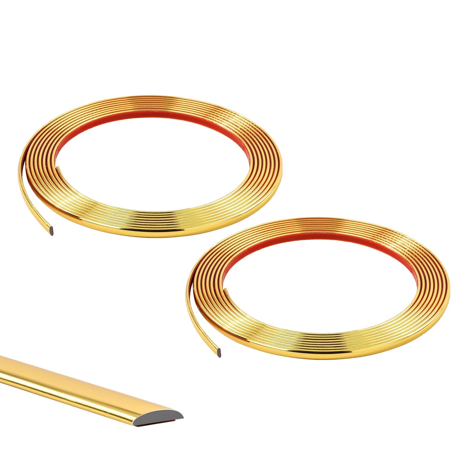 Zayejod 20M(2 Rolls*10M) Gold Flexible Moulding Trim,Self-Adhesive Decorative Edging Strip for Tile,Wall,Mirror, Ceiling,Floor,Panel,Cabinet,Peel and Stick PVC Mirrior Frame Trim,10MM