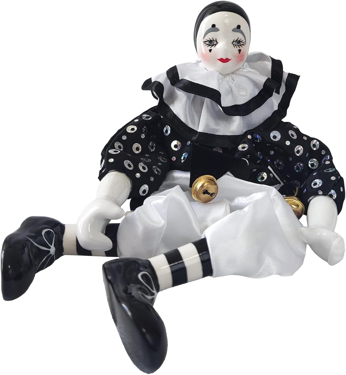 Maxyoung 14 Inch Porcelain Clown Doll Vintage Dolls Figurine, Collectible Figure, Hand Painted Toy, Christmas Halloween Birthday Gift, Twisted Body