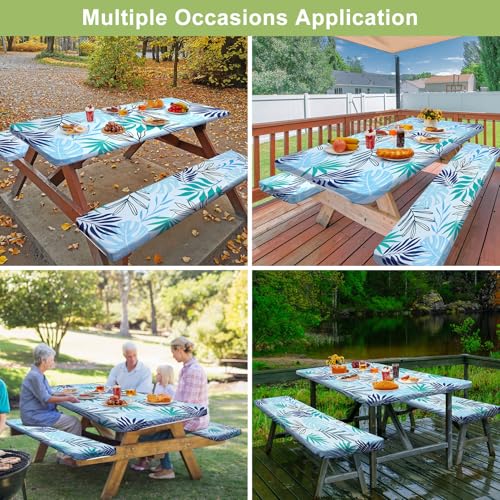 image for Play Tailor Picnic Table Cover with Bench Covers Camping Essentials Wa