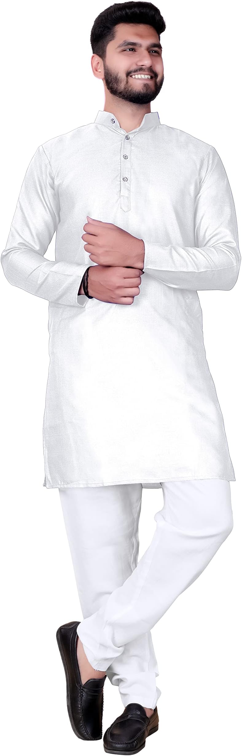 Joshi Fashion Men Solid Cotton Blend Straight Kurta Pyjama Set OGKS-PLNBGN