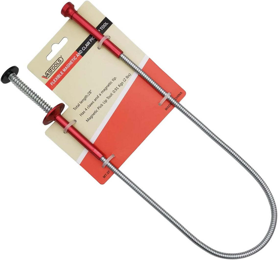 Flexible Claw Pickup Tool with Magnet,28", 2-in-1 Magnetic Pickup