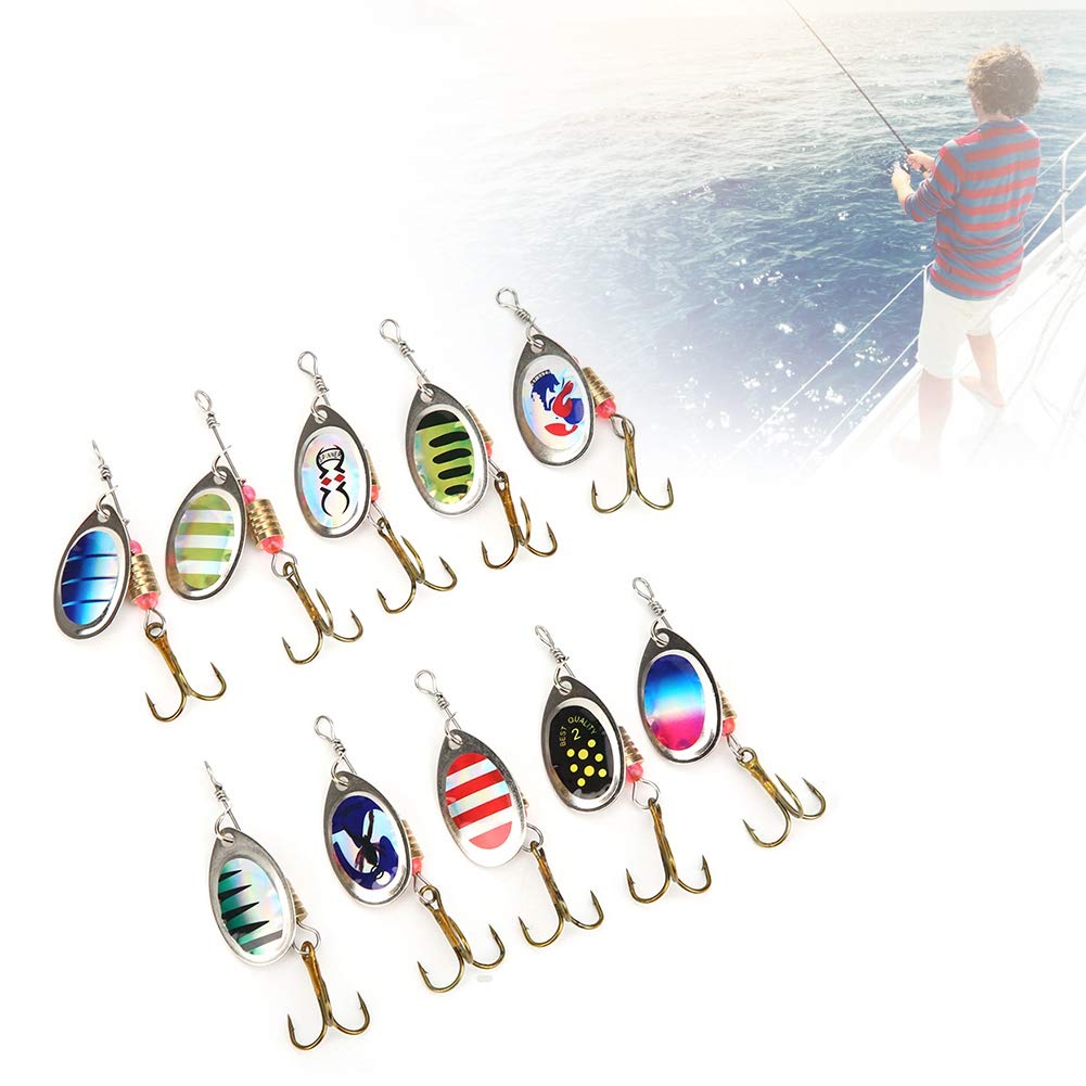 Esche Da Pesca Spinnerbait Bass Fishing Spinner | Metallo Duro Jig Spinner, Trota, Luccio, Walleye, Pesce Persico, A Righe, Pesca - Foto 7