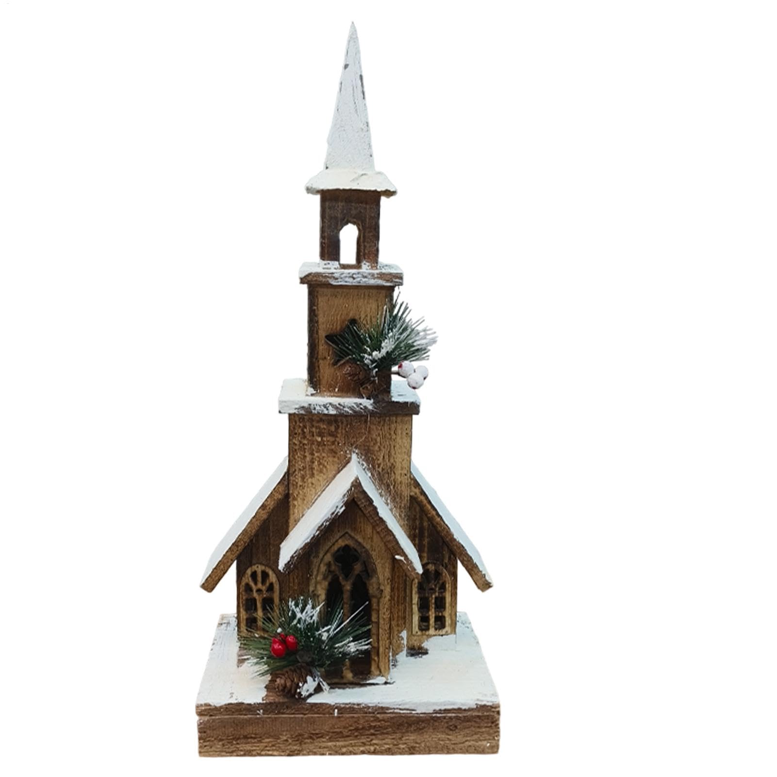 Casa del villaggio di Natale in legno con luce,Casa natalizia in legno ta | Case del villaggio di Natale con luce a LED per soggiorno, tavolo, negozio, camera da