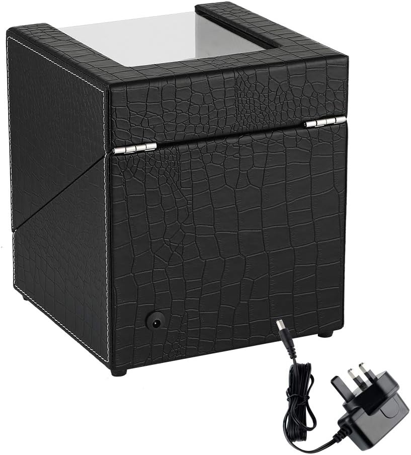 US/UK/AU/EU Plug Black Watch Winder for Automatic Mechanical Watches Rectangle Watch Winder for 2 Watch Luxury Watch Storage Box : Clothing, Shoes & Jewelry