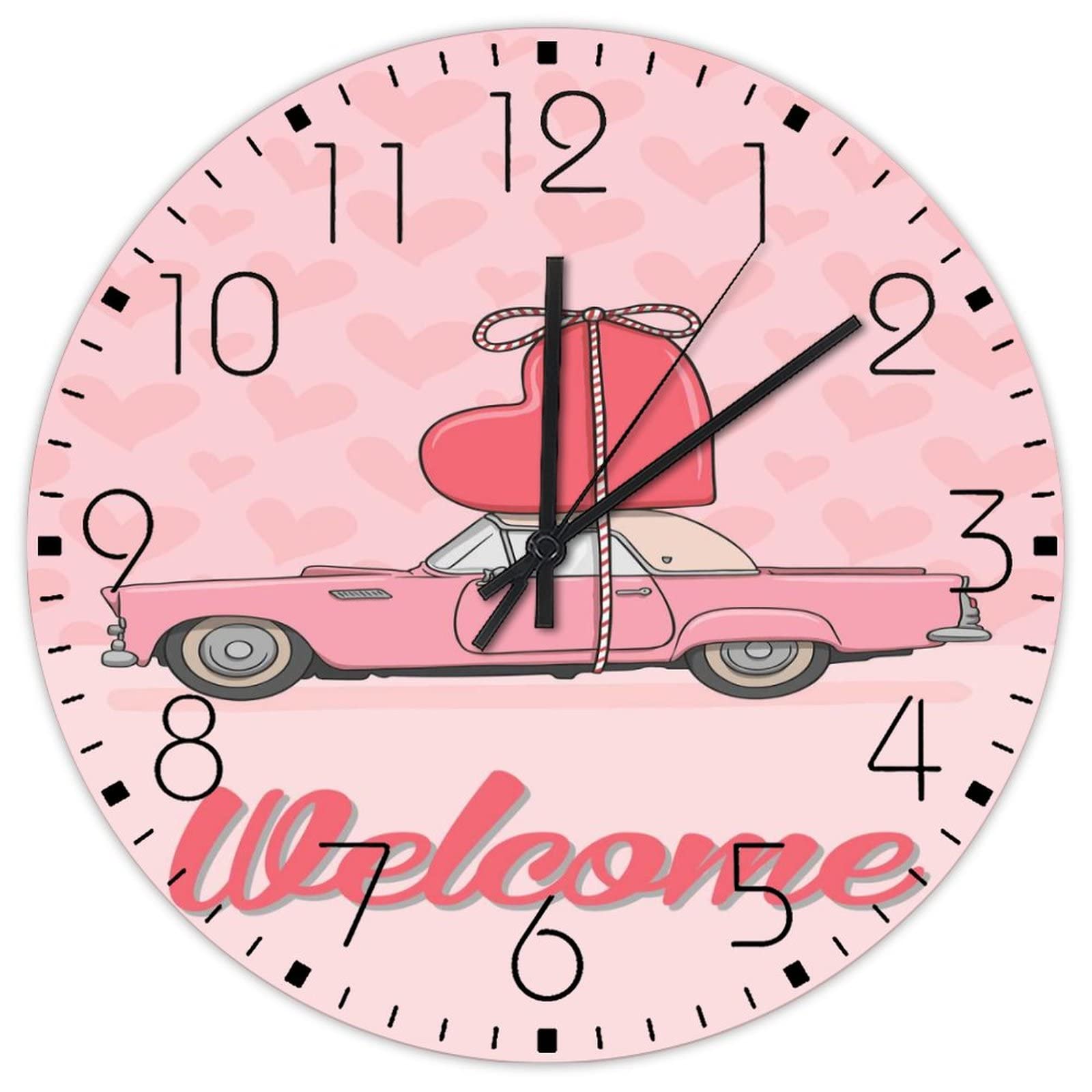 Horloge murale en bois double face ronde pour salle de sport et salon