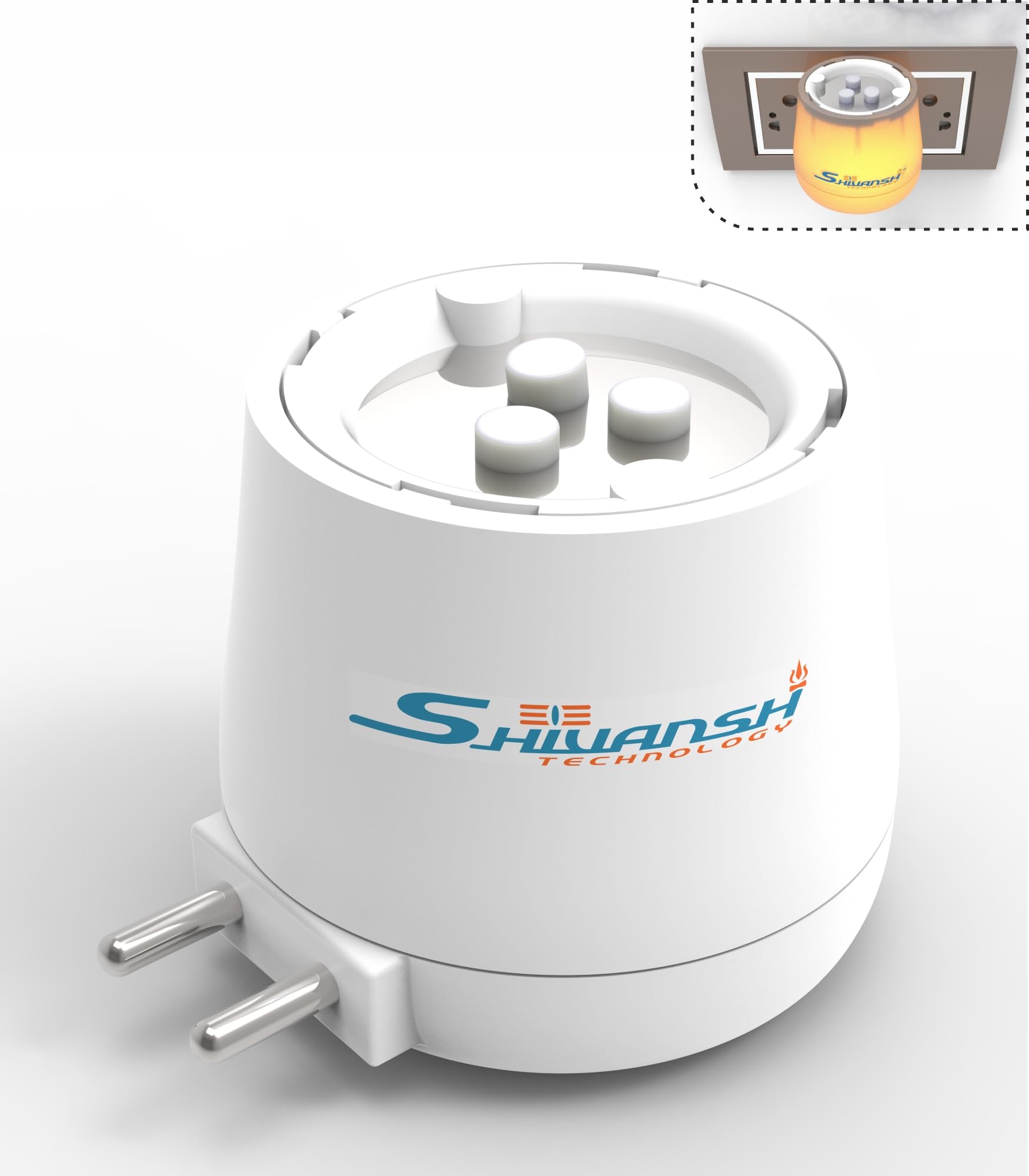 Plastic Multipurpose Essential Electric Camphor Aroma Oil Diffuser For Home Fragrance With Night Lamp & Natural Air Purifier For Home Fragrance(Warm White Light)