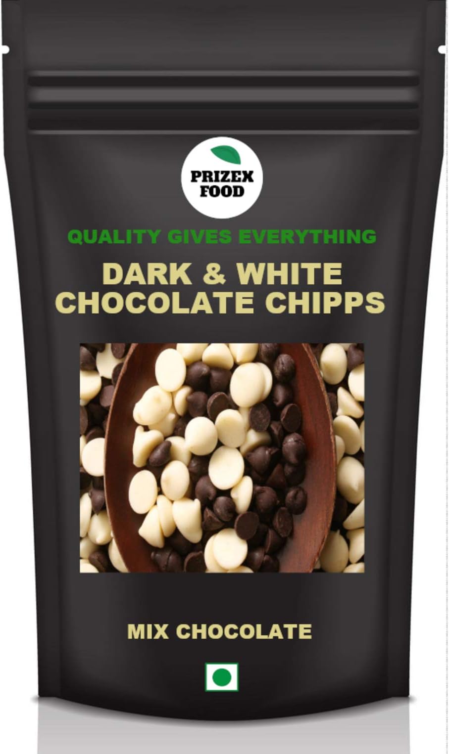 Prizex Premium Dark & White Blend of Chocolate Chips, Chocochips 400 gm