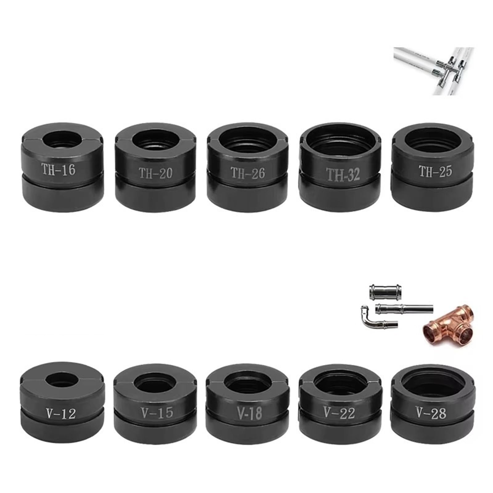 Bqrtvxsd Th And V Compatible For Mgxek Hydraulic Pipe Crimping Jaw, Th‑U & V‑Series Press Molds For Pex & Copper Fittings(Th And V)