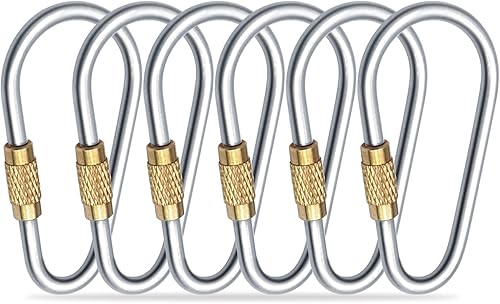 SHD Clip de mosquetón de titanio con cierre pequeño, mini clips de caribeener con anillo en D, clip ligero para llavero para uso en interiores y