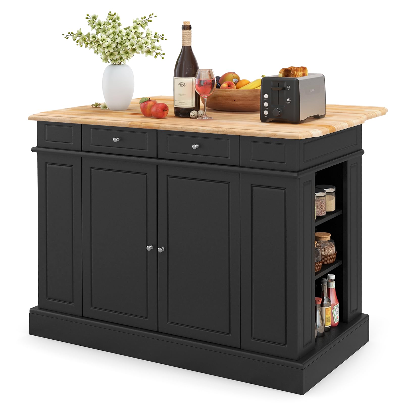 Amazon.com: DORTALA Kitchen Island with Drop Leaf, Kitchen Island