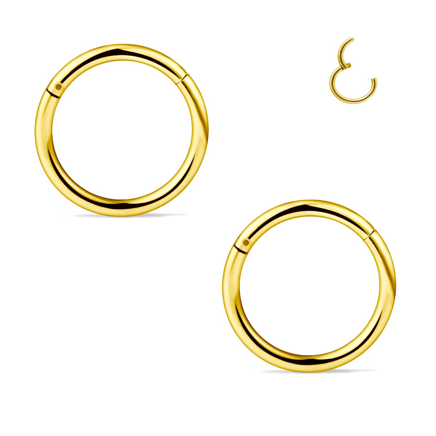 FECTAS Segmento de Acero Inoxidable Anillo de Nariz Aro Clicker Bisagra Labio Septum Tragus Helix Cartílago Perforación Joyería (18/16/14G) — view 2