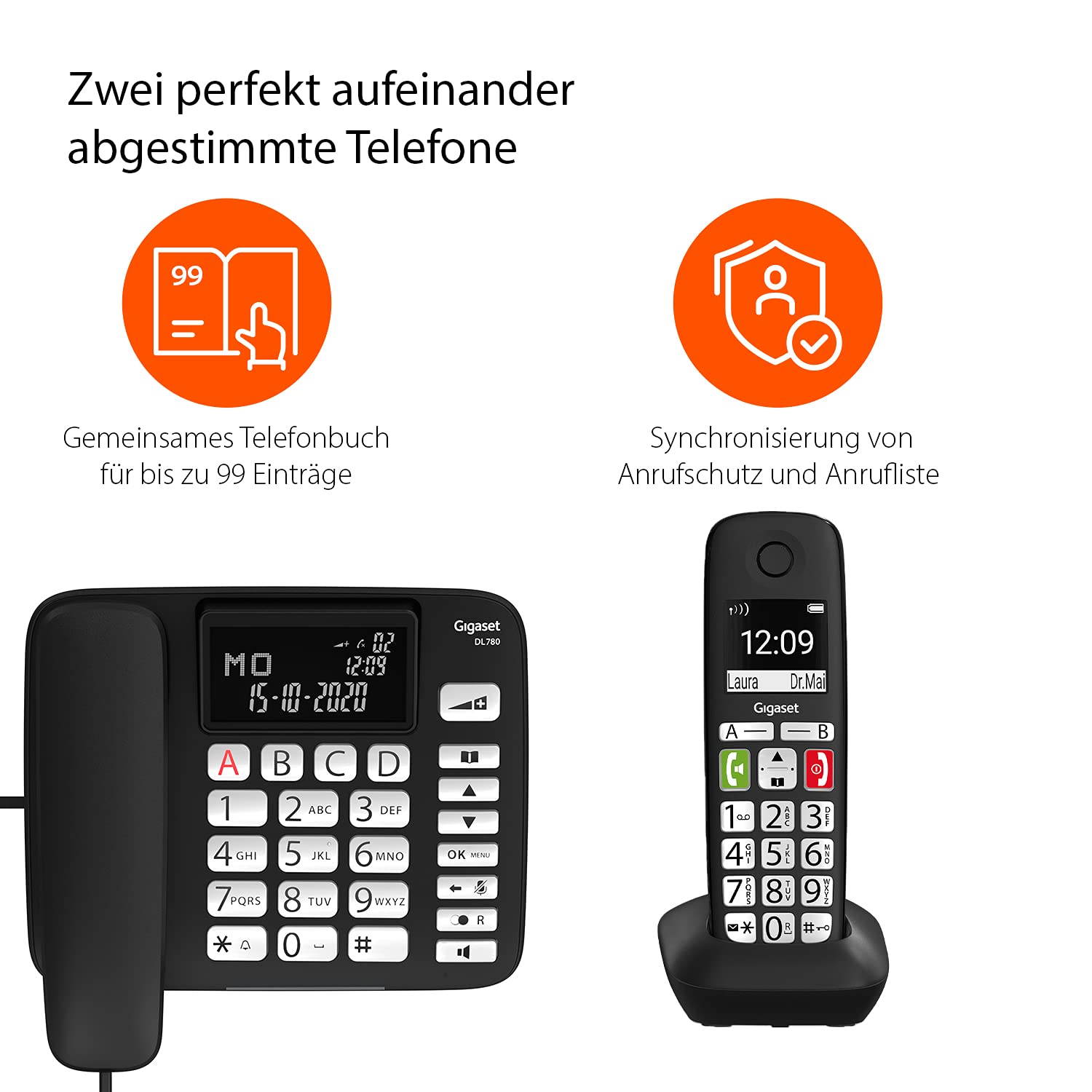 Gigaset DL780 Plus Teléfono DECT/analógico Identificador de llamadas Negro