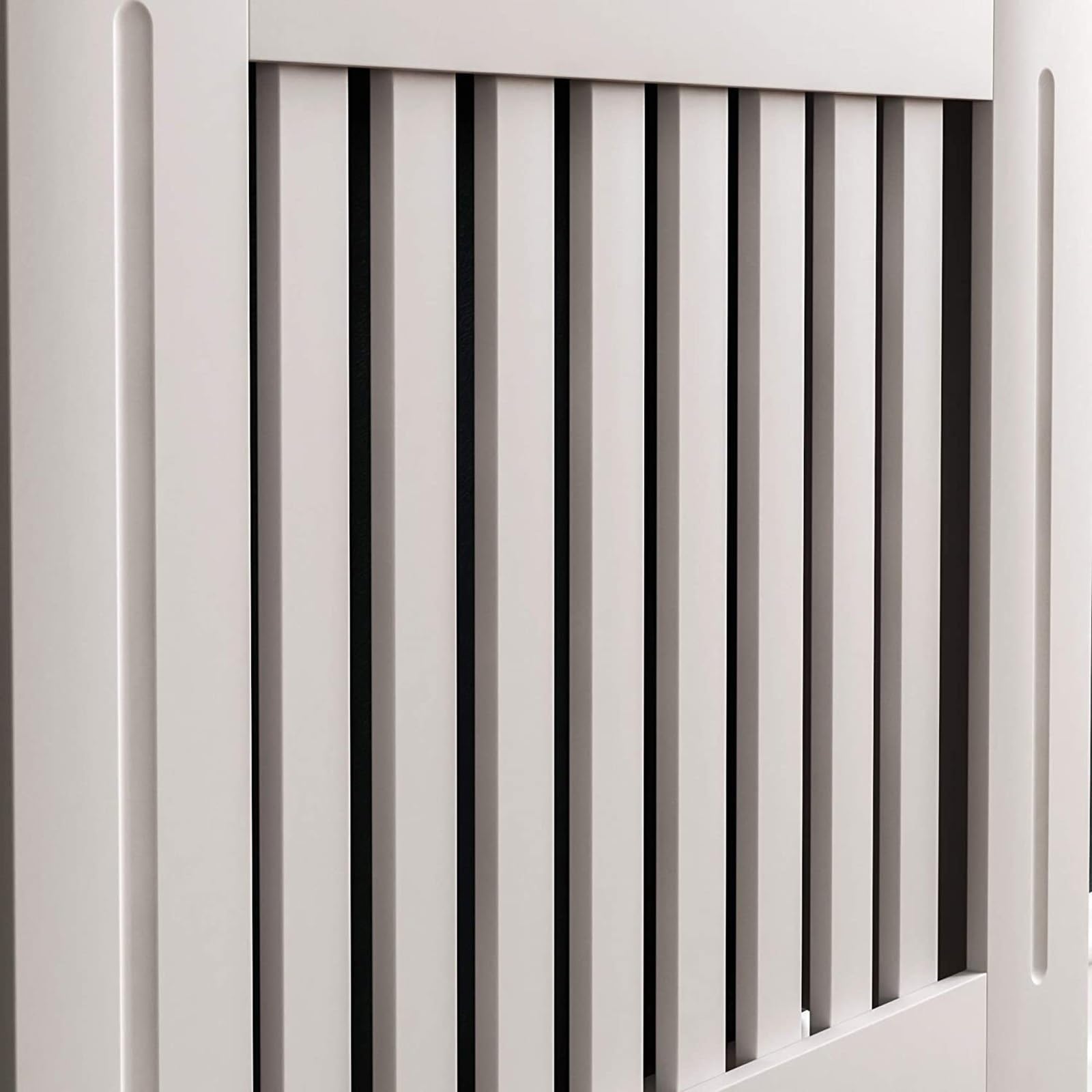 Copritermosifone, Copritermosifone in Legno Moderno con doghe Verticali, Ripiano in MDF, Mobiletto, Mobiletto Piccolo, per Soggiorno e corridoio Copritermosifone.