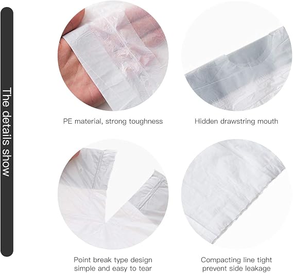 3 Rolls 15L Bin Bags Bin Liners Drawstring Rubbish Bags , Small Bin Bags Degradable Trash Bags Unscented Indoor Garbage Bags for Bedroom Kitchen Office （45x50cm, 15L）