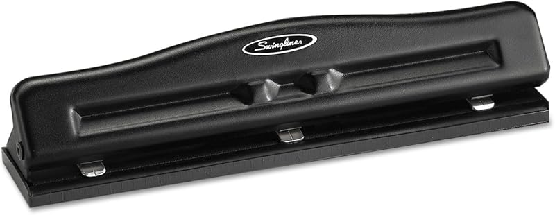 2-3 Hole Punch, Adjustable, Commercial Hole Puncher, 11 Sheet Punch Capacity, Black (74020)