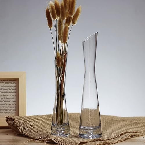 Miniatura 3 de Florero de cristal de 9.8 in de altura, florero decorativo transparente, jarrones de tallo único para decoración de Navidad en el hogar, boda
