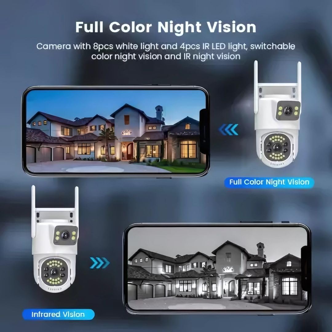 OneXsale 10MP 4G Wireless PTZ CCTV Camera | Dual 5MP Lens | 360° Pan & Tilt | Color Night Vision | AI Motion Alert | Waterproof Outdoor Security | Two-Way Audio | V380 Pro App 1