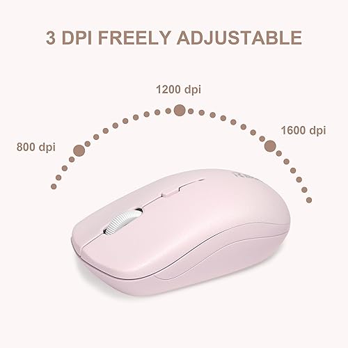 Miniatura 5 de Reccazr - Combo de teclado y mouse inalámbricos, teclado y mouse de tamaño completo 2.4G, inalámbrico, mouse ajustable de 3 DPI, teclado de doble