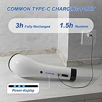 Vista 5 de SZFIXEZ SXT-160 - Cepillo eléctrico de limpieza de ducha, 2 velocidades ajustables, inalámbrico, con 8 cabezales de cepillo reemplazables para Negro