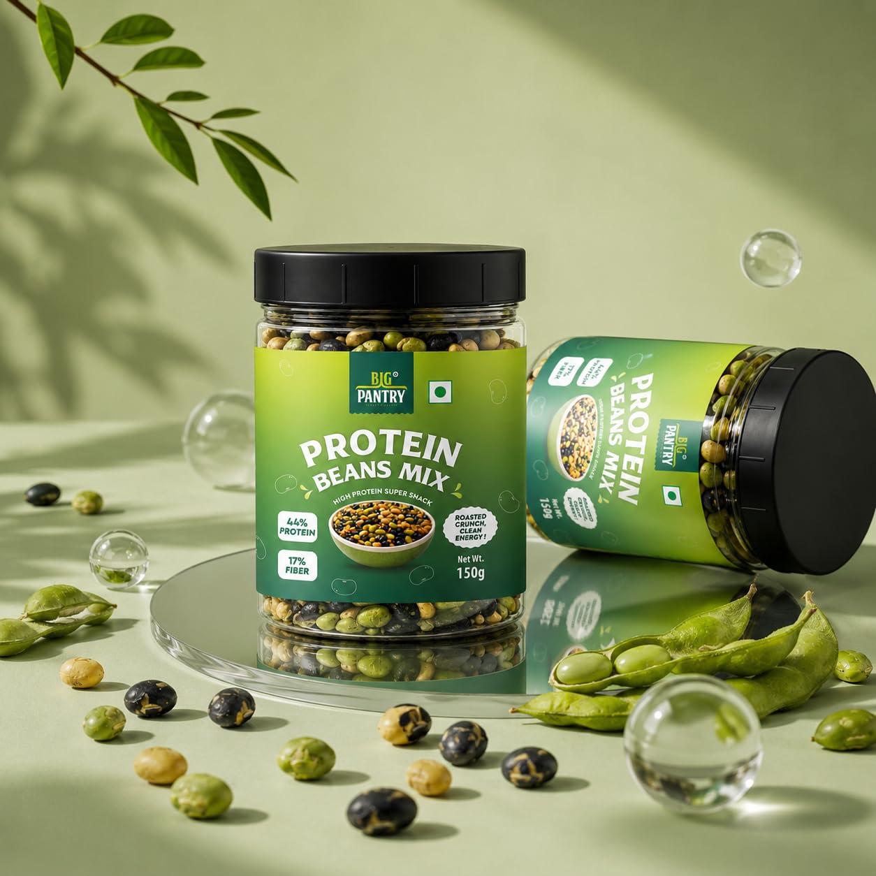 Big Pantry Roasted Protein Bean Mix 150 g Jar | Soya, Edamame & Black Beans — Amazon image 8