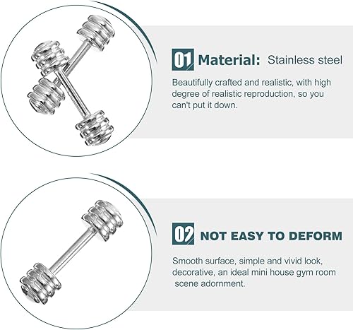 Miniatura 3 de Mini mancuernas modelo 5pcs 1 12 Escala Miniatura Mancuernas Casa de Muñecas Casa de Muñecas Entrenamiento Gimnasio Juego Miniatura Muebles de