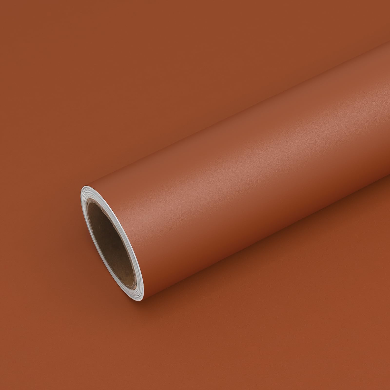 VEELIKE 15.7''x118'' Matte Caramel Brown Contact Paper for Cabinets Walls Self Adhesive Thick Brown Wallpaper Peel and Stick Removable Wall Paper Roll