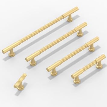 10 Pack Brushed Gold Cabinet Pulls 5 Inch(128mm) Kitchen Cupboard Handles Cabinet Hardware for Drawer Pulls