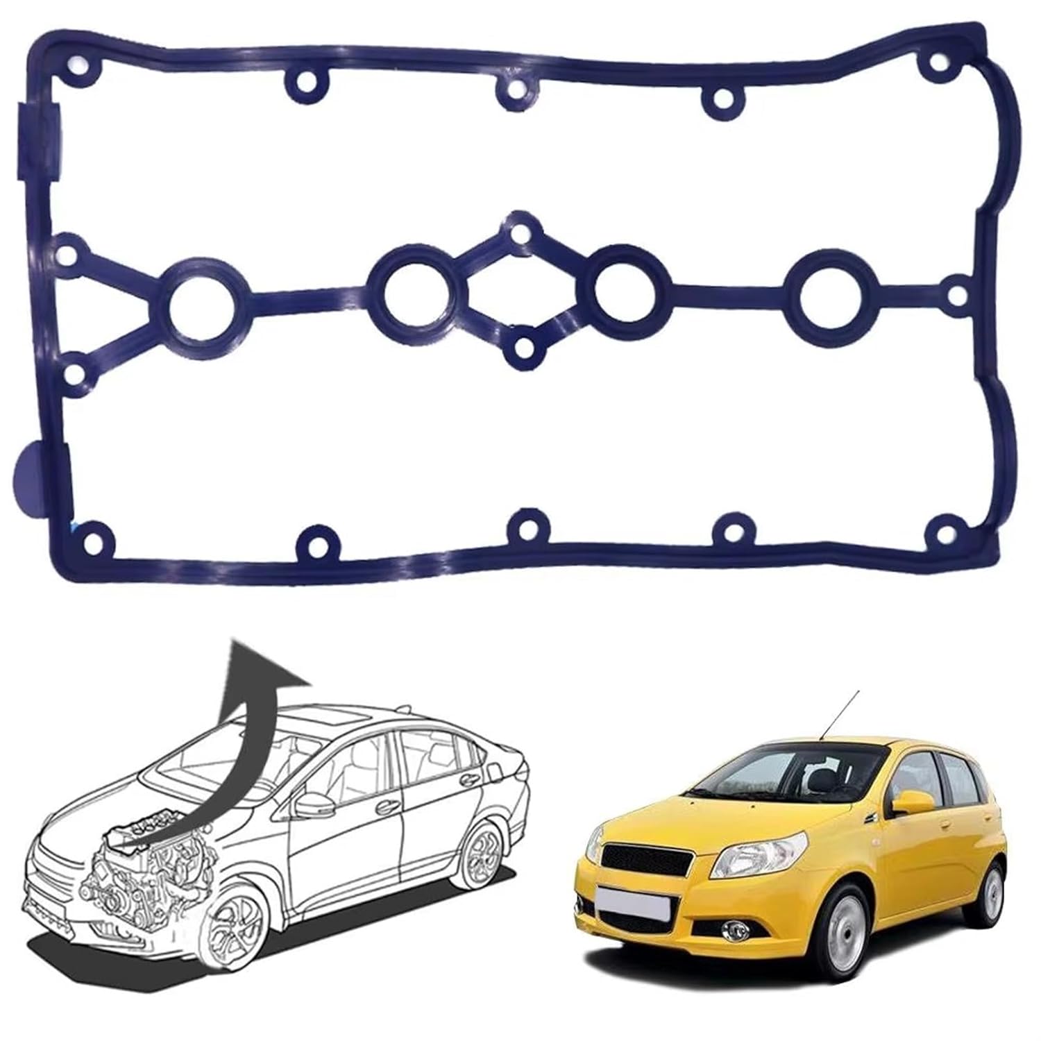 Car Engine Valve Seals for Chevrolet for Aveo 2004-2005 Car Engine Cylinder Head Valve Cover Gasket 96353002 Auto Parts