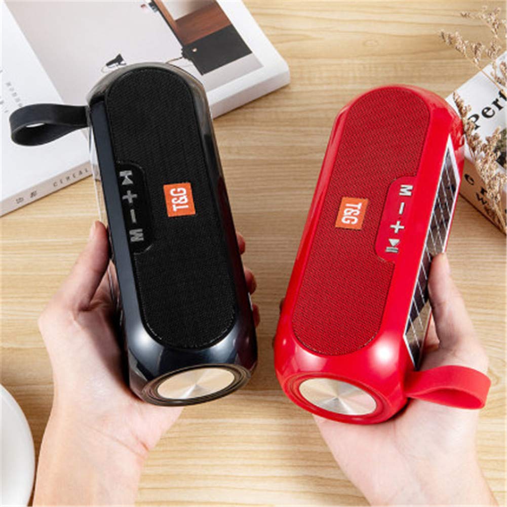 GMtes Głośnik Bluetooth - ruchomy kolumna Bezprzewodowa Stereo Music Box Solar Power Box Boombox MP3 głośnik zewnętrzny wodoodporny głośnik, czarny